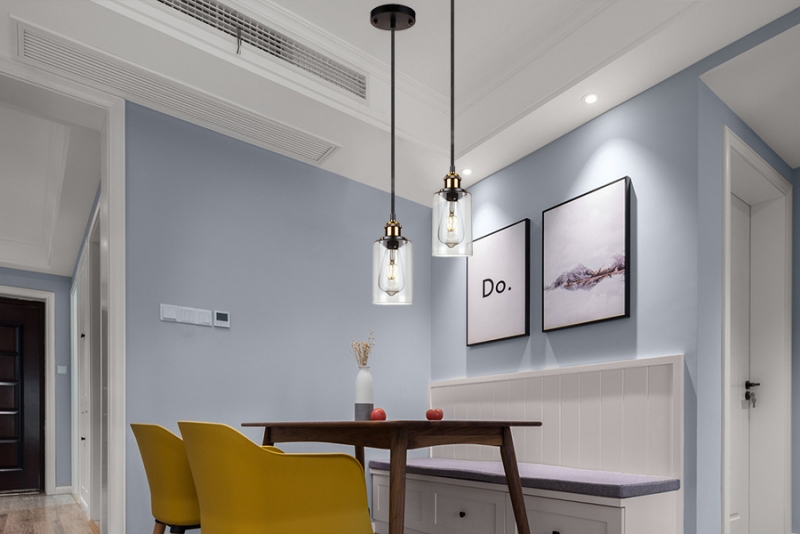 Glass dining table pendant