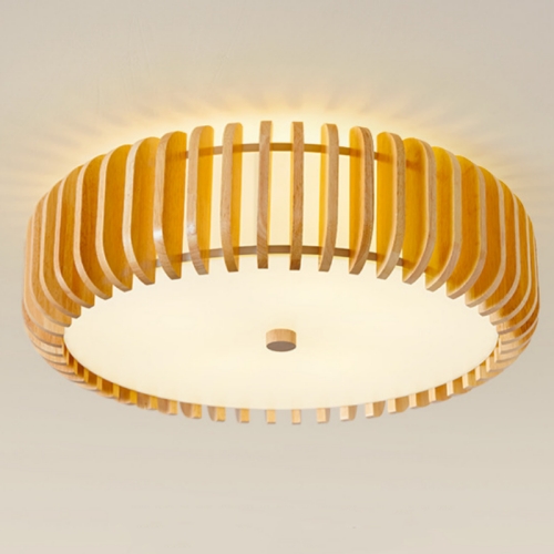 Wood flush mount ceiling light