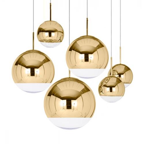 Polished brass pendant light