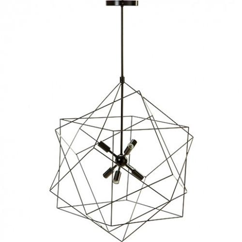 Black geometric pendant light