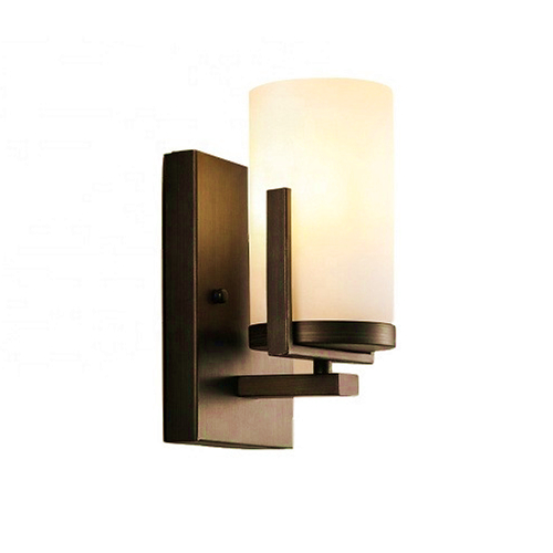 Frosted glass shade wall sconce