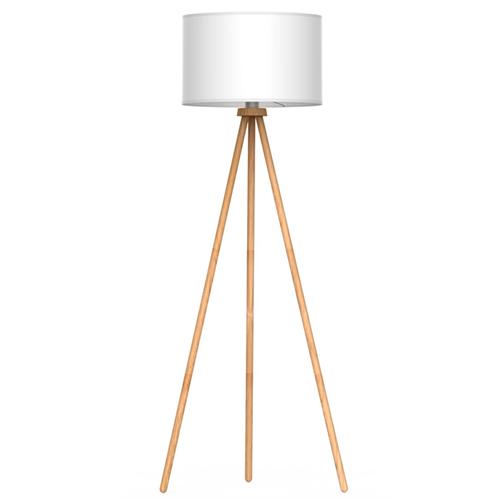 Oak wooden tripod floor lamp