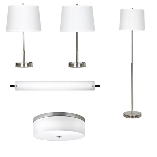 Brushed nickel lamps