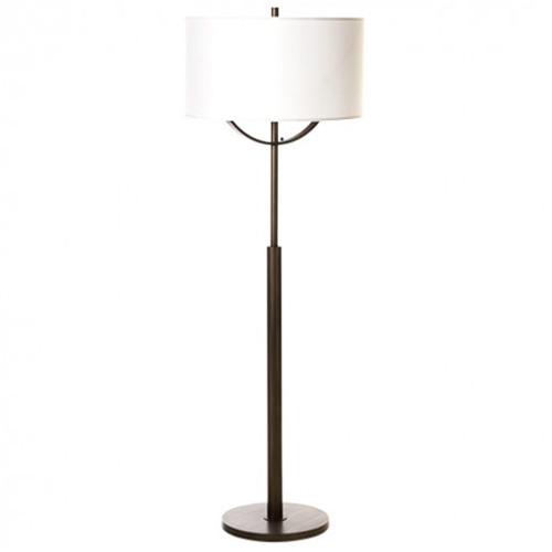 Bronze floor lamp with drum shade