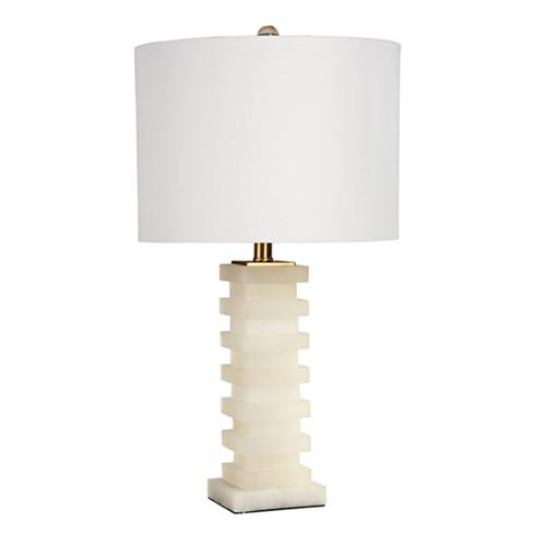 Stacked stone table lamp