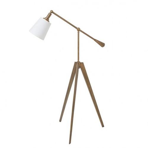 Walnut wood tripod floor lamp