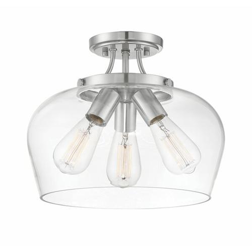 Semi flush glass ceiling light