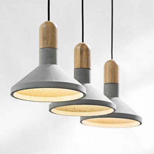 Grey concrete pendant light