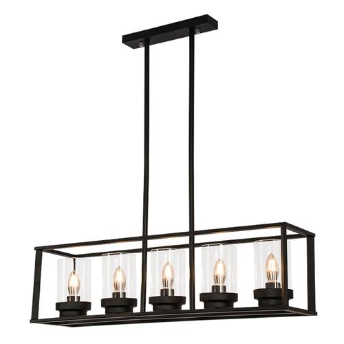 Black rectangle pendant light