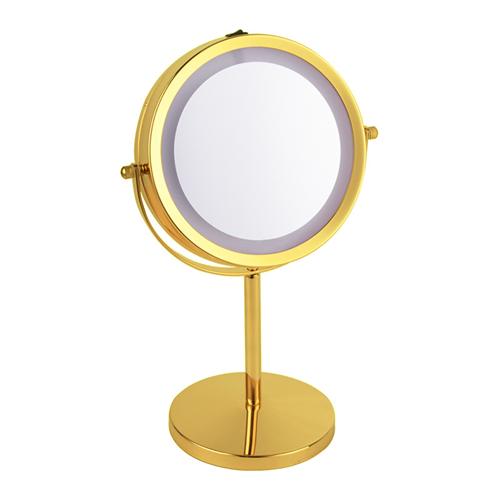 Makeup mirror with lights and magnification