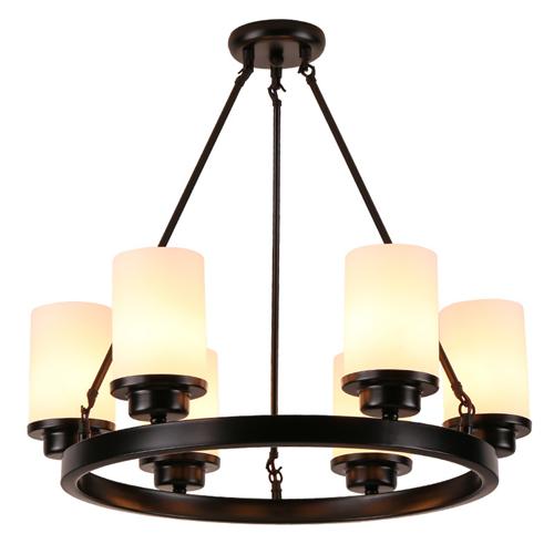 6 Light chandelier with shade