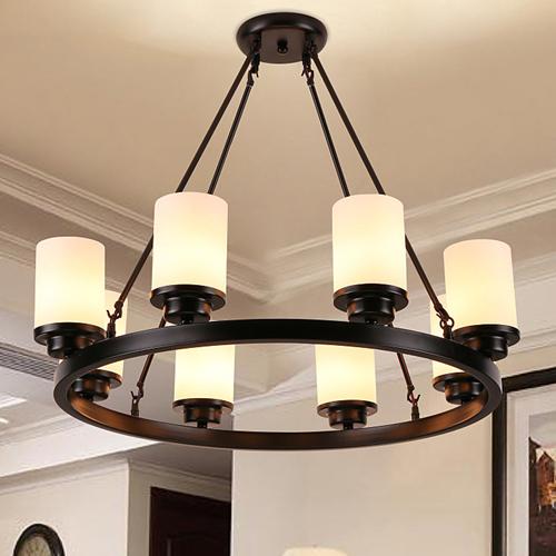 6 Light chandelier with shade