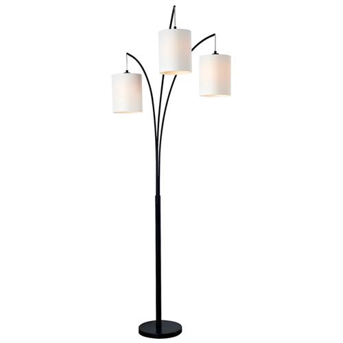 3 Light black arc floor lamp