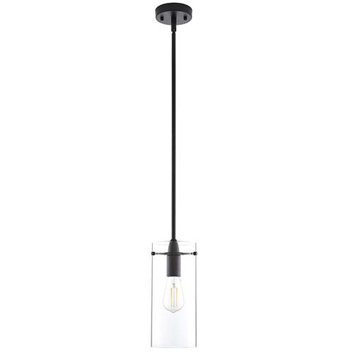 Black glass cylinder pendant light