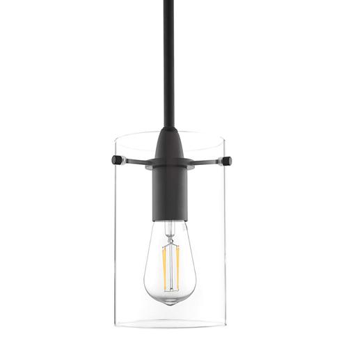 Black glass cylinder pendant light