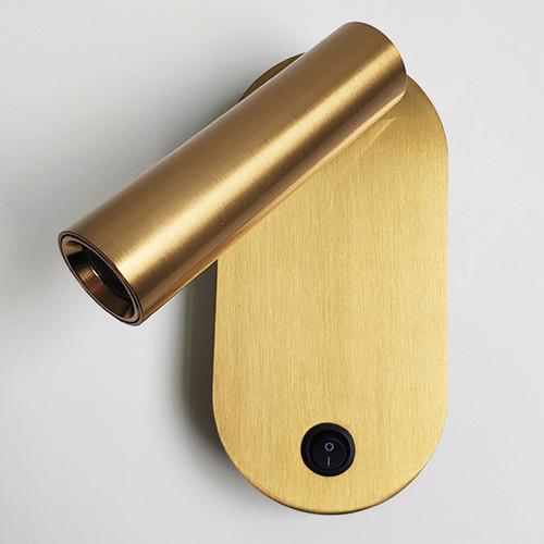 Brushed brass LED reading light