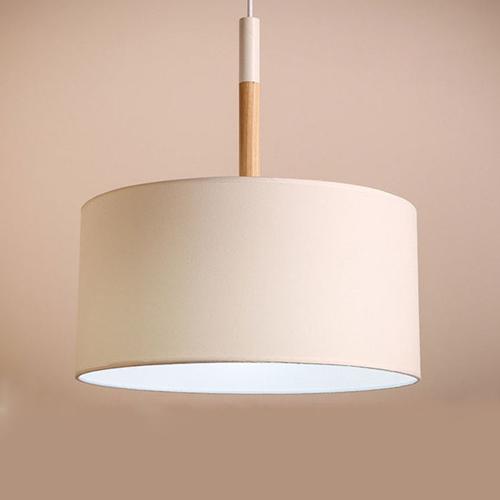 Linen drum pendant light