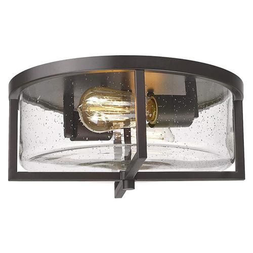 Matte black farmhouse flush mount light