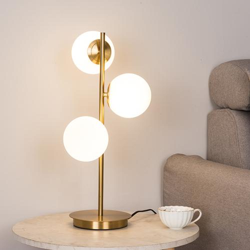 3 Light glass globe table lamp