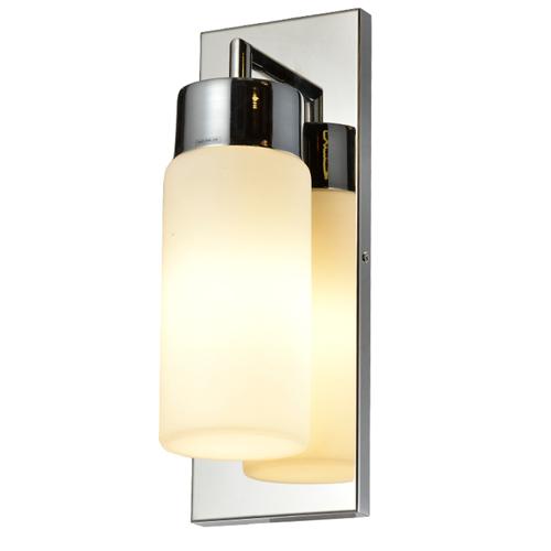 Wall sconce with frosted glass shade