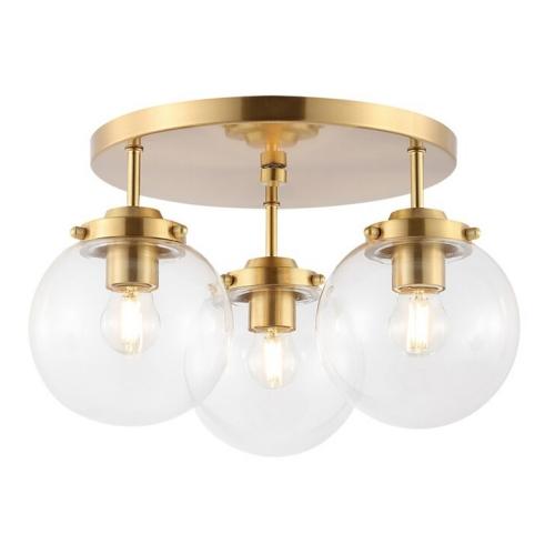 3 Light gold semi flush mount