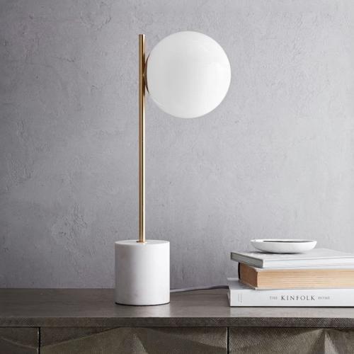 Modern brass and marble desk lamp