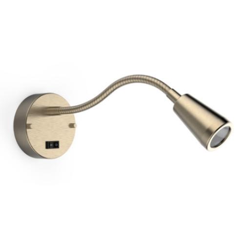 Gooseneck LED reading light wall mount