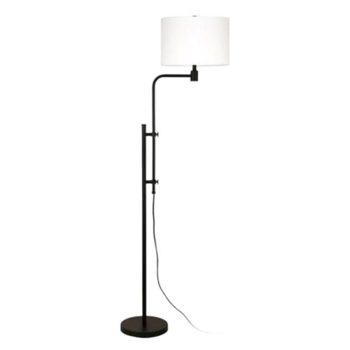 Adjustable height floor lamp with shade