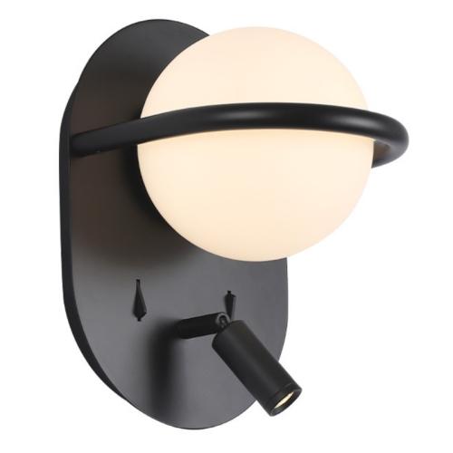 Globe wall light with reading light