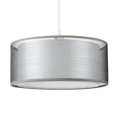 Brushed nickel double shade pendant light